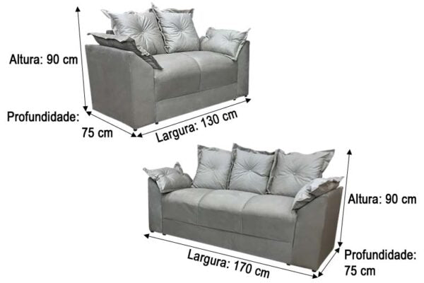 Sofá 2 e 3 Lugares Paris