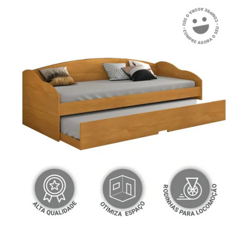 Sofá Cama Solteiro Duo com Cama Auxiliar