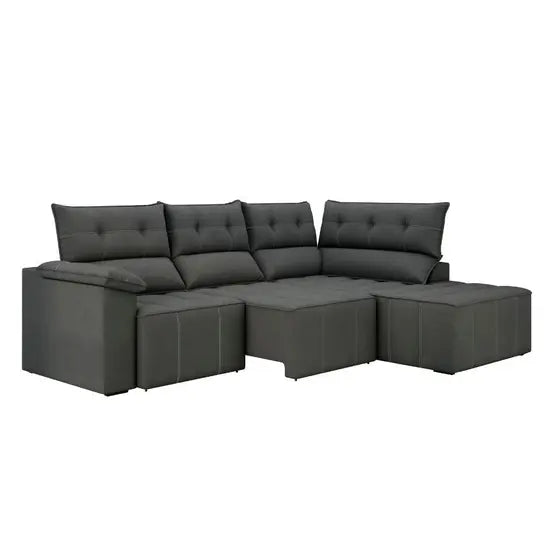 Sofá de Canto 3 Retrátil e Reclinável Lugares Santorini